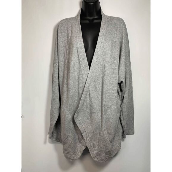 bobeau Gray Sweatshirt Long Cardigan - Picture 1 of 8